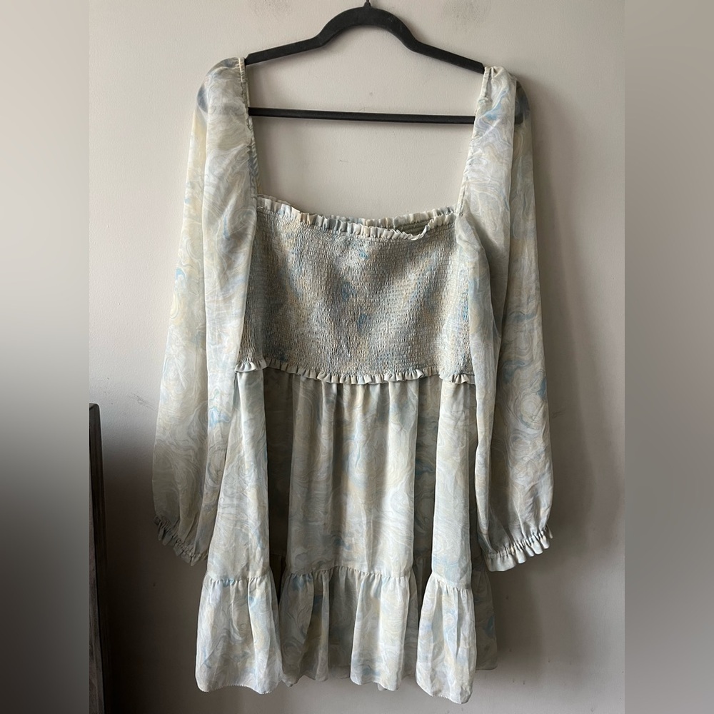 Aritzia Wilfred Tempest Smocked chiffon mini dress - Picture 7 of 10